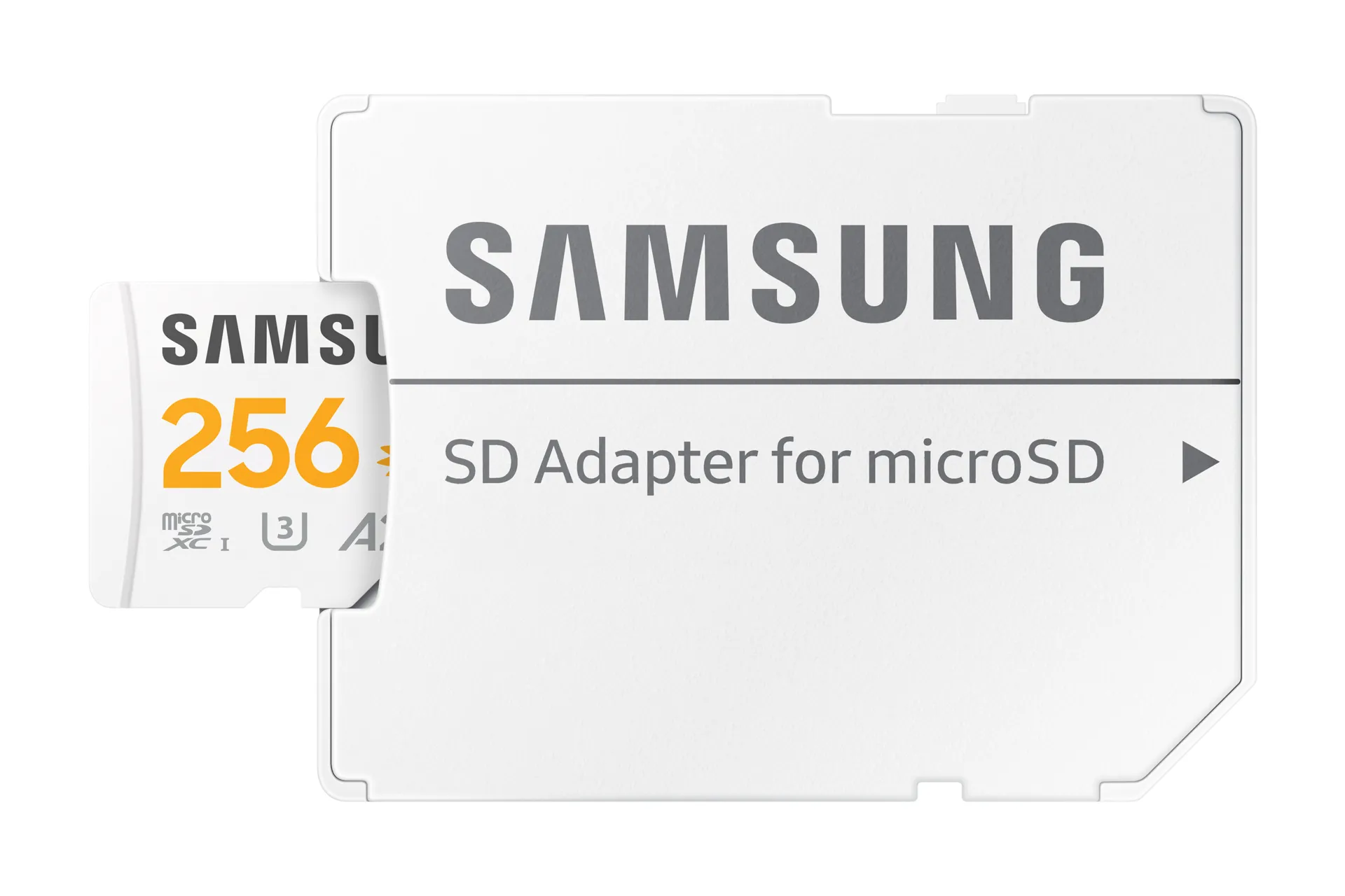 Samsung PRO Plus 256GB MicroSDXC UHS-I U3 V30 A2 card with SD adapter, White