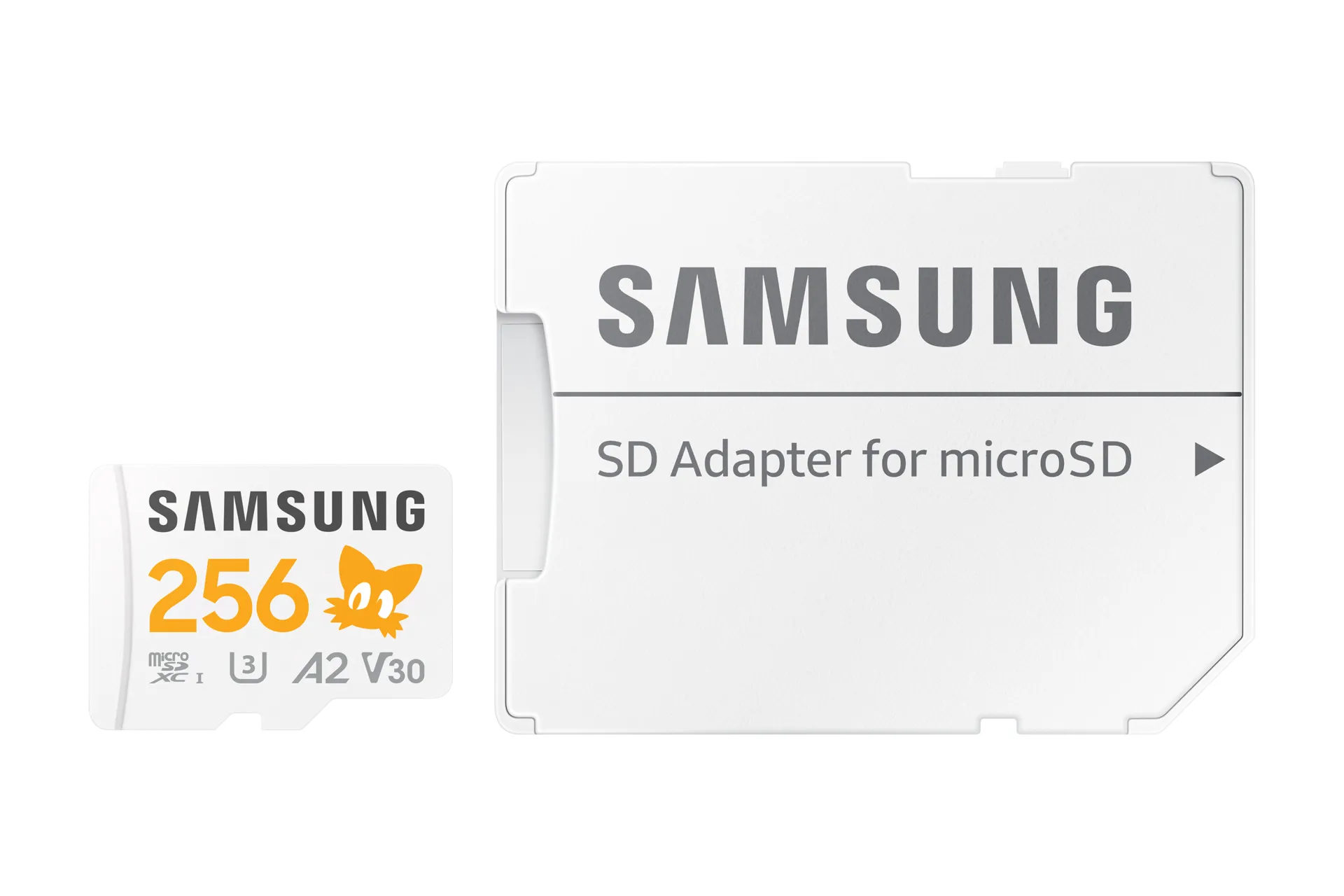 Samsung PRO Plus 256GB MicroSDXC UHS-I U3 V30 A2 card with SD adapter, White