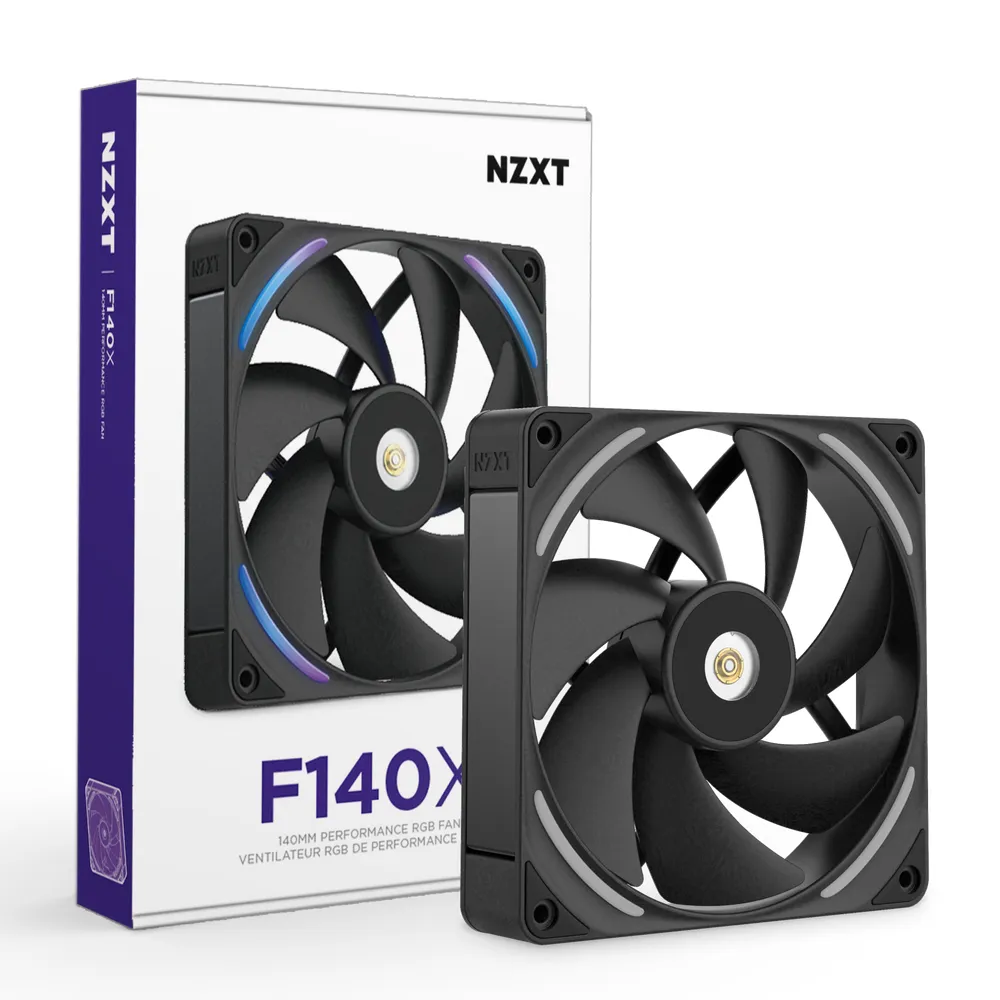 NZXT F140X Performance PWM RGB -tuuletin, nestelaakeri, 140 mm, musta