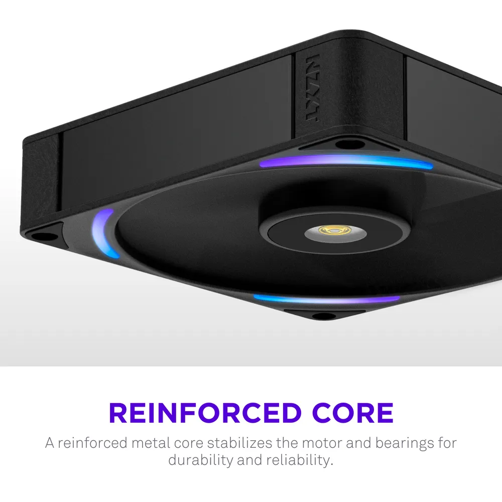 NZXT F140X Performance PWM RGB -tuuletin, nestelaakeri, 140 mm, musta