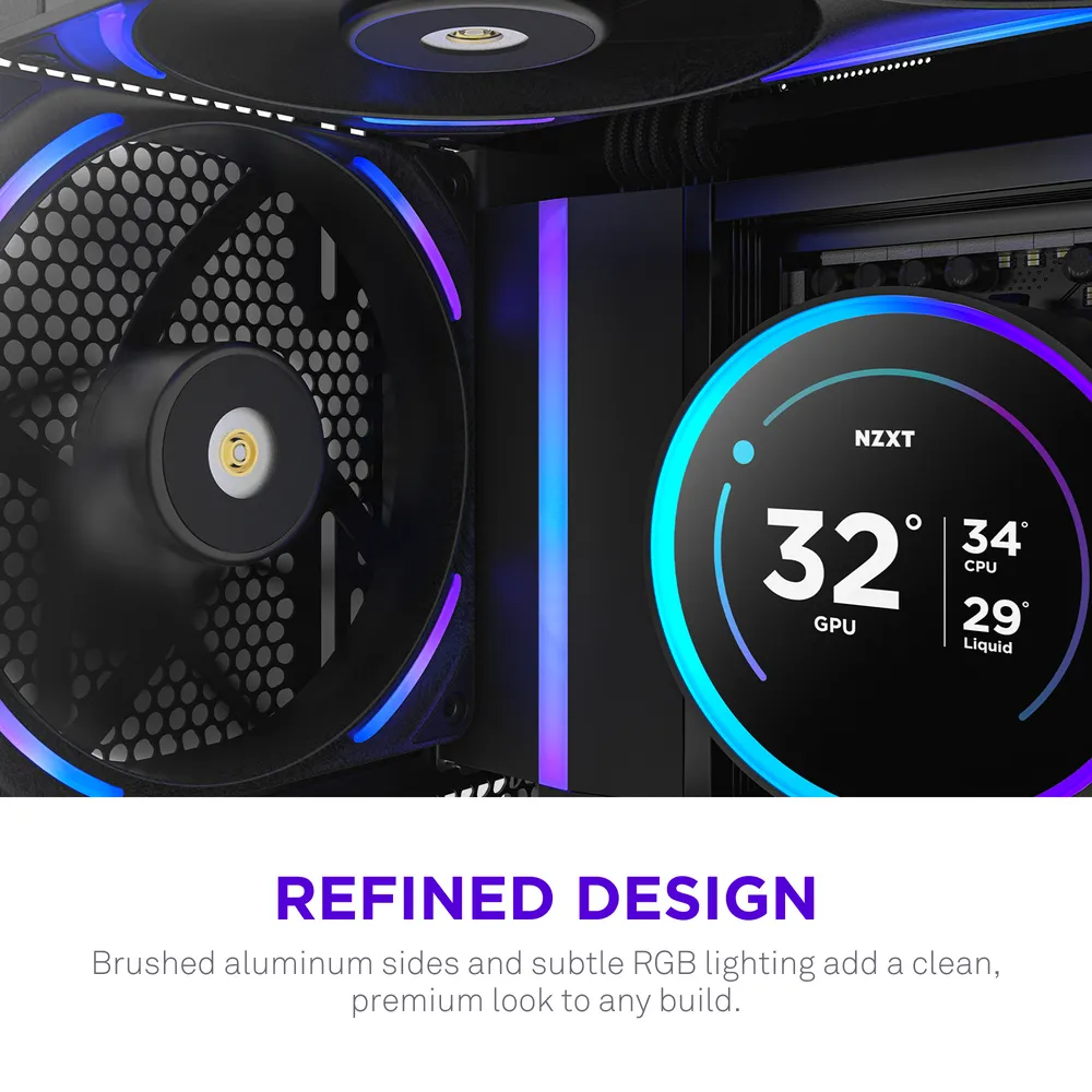 NZXT F140X Performance PWM RGB -tuuletin, nestelaakeri, 140 mm, musta