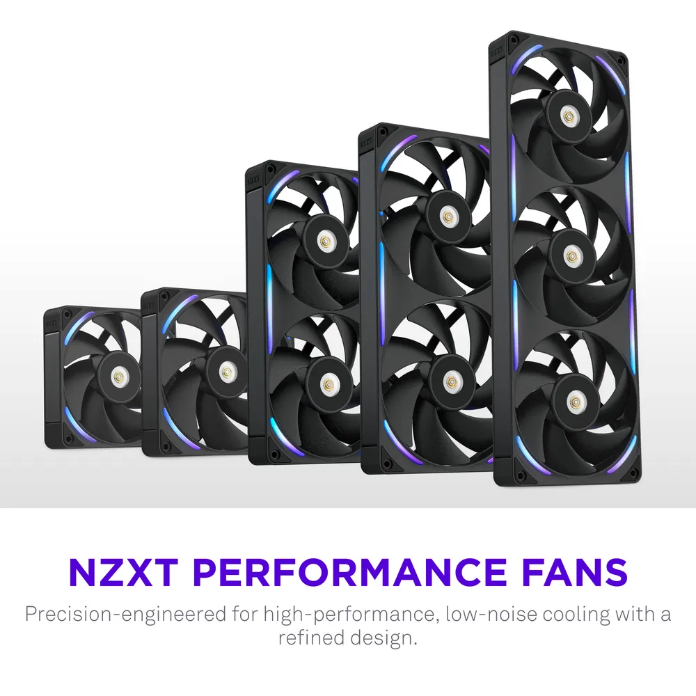 NZXT F240X PWM RGB Fan, 240mm, Magnetic Levitation Bearing, Black