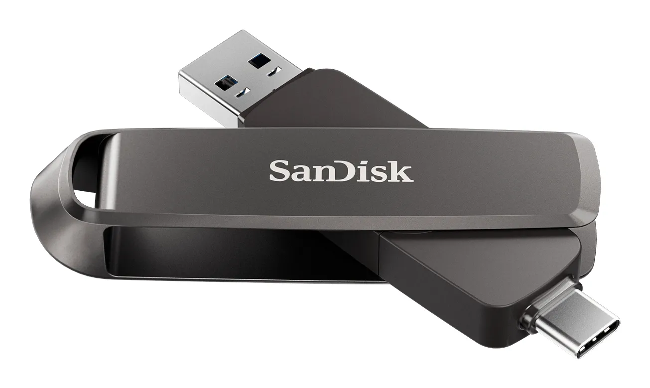 SanDisk Extreme Pro Dual Drive USB 3.2 Gen 2 256 GB USB-minne, svart