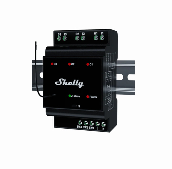 Shelly Wave Pro 3 LR -3-channel dry contact relay