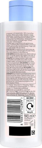 Gillette Satin Care Intimate 2in1 Cleanser + Shave Gel 190 millilitres - shaving gel