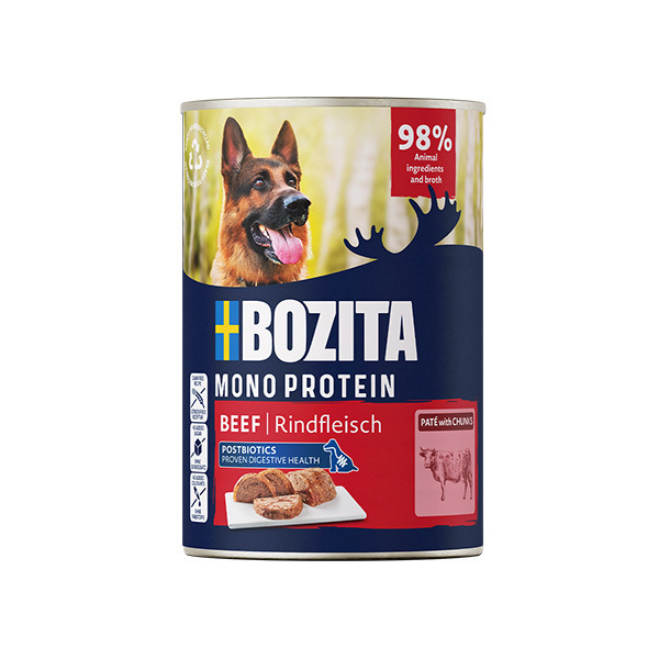 Bozita Monoprotein Pate Beef, Wet food for dogs, Adult, Grain Free, 400g