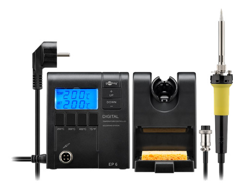 Goobay EP6 digital soldering station, black, Standing Box - For carryi