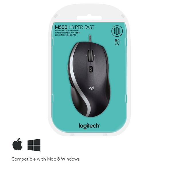 Logitech M500 -hiiri, Musta
