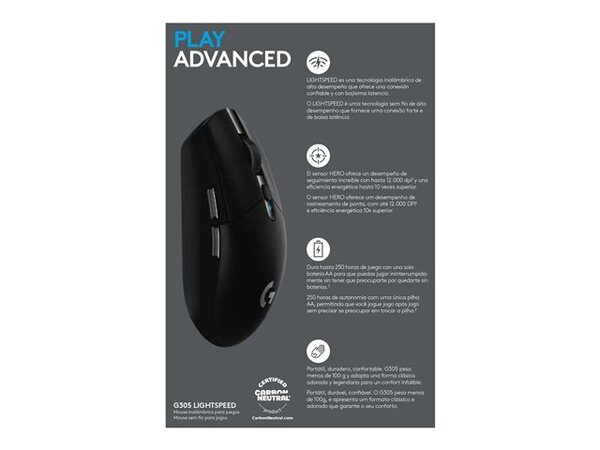 Logitech G305 Lighspeed LOL EWR2 -langaton pelihiiri, Musta/Sininen/Valkoinen