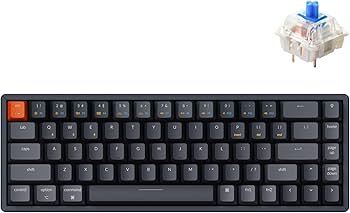 Keychron K6 65% Wireless Mechanical Gaming Keyboard, Gateron Blue, Black