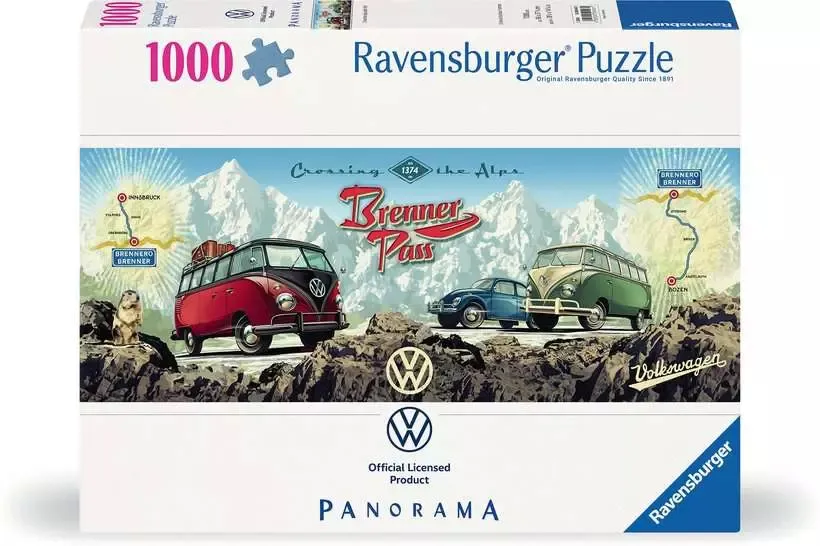 Ravensburger Panorama: With the Bulli over the Brenner - puzzle, 1000 pcs