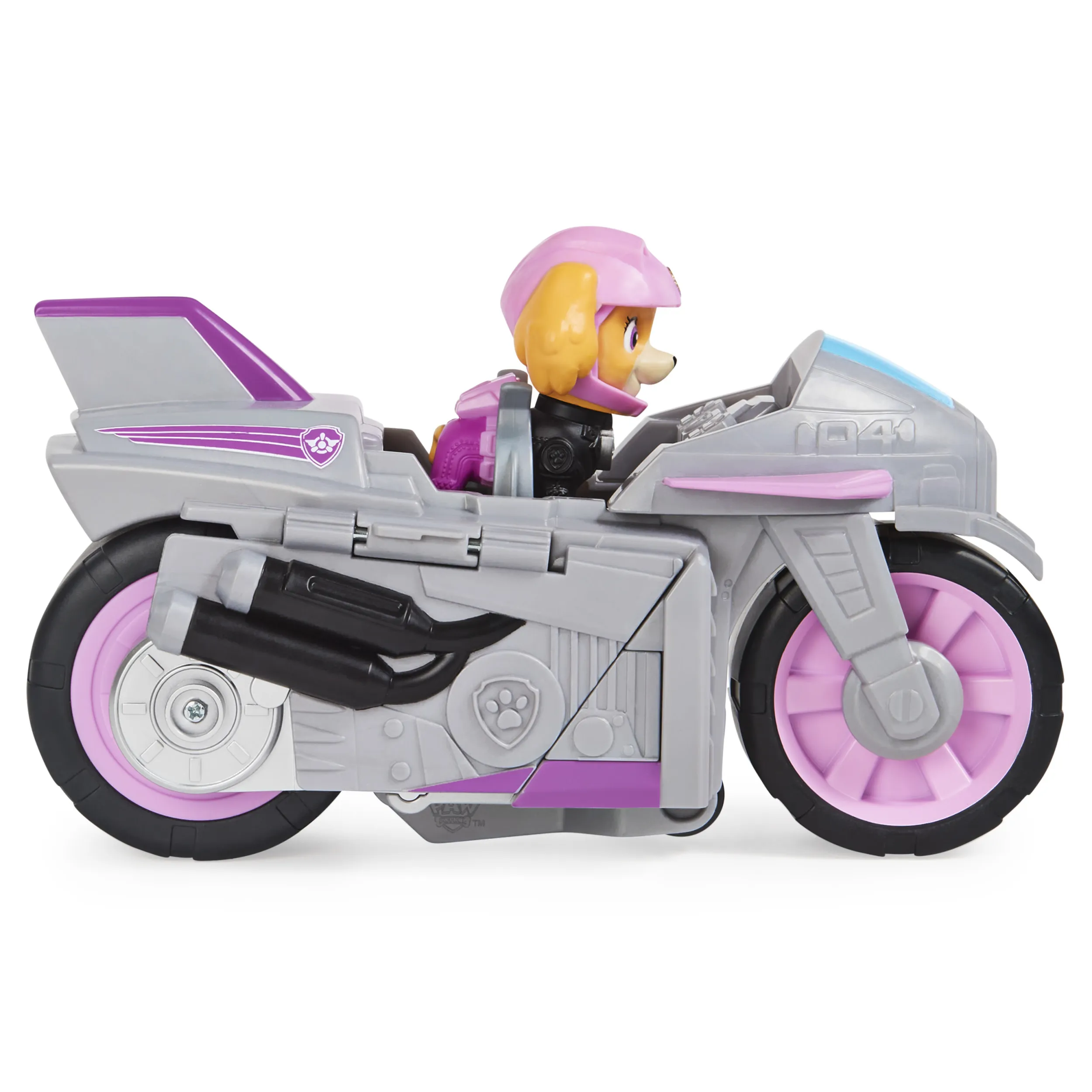 Spin Master Paw Patrol Moto Pups Skyes Motorcycle Toy Vehicle (Pink/Grey with Toy Figure)