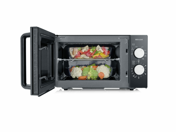 Severin MW 7762 2-in-1 Ceramic bottom and grill - microwave, black, 20l