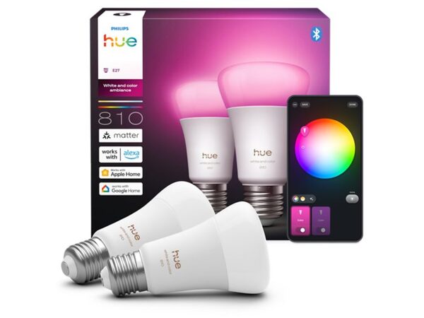Philips Hue White and Color Ambiance E27 2-pack - Smart bulb, White