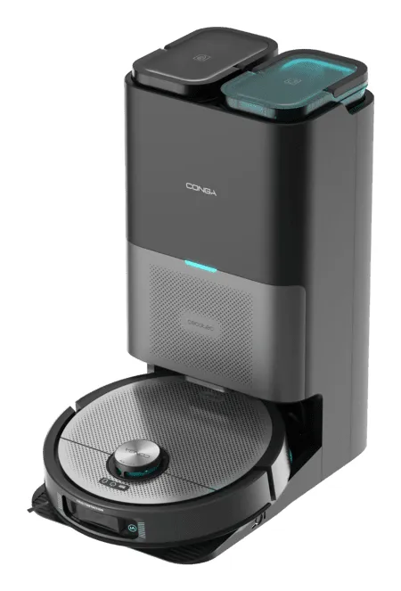 Cecotec Conga 20090 ProAI InfinitySoap Cut&amp;Spa Robot vacuum cleaner, Black, Silver
