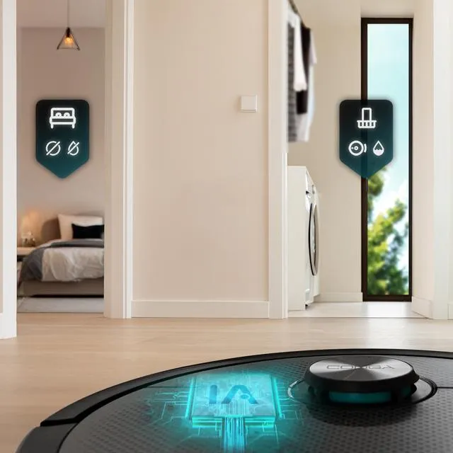Cecotec Conga 20090 ProAI InfinitySoap Cut&amp;Spa Robot vacuum cleaner, Black, Silver