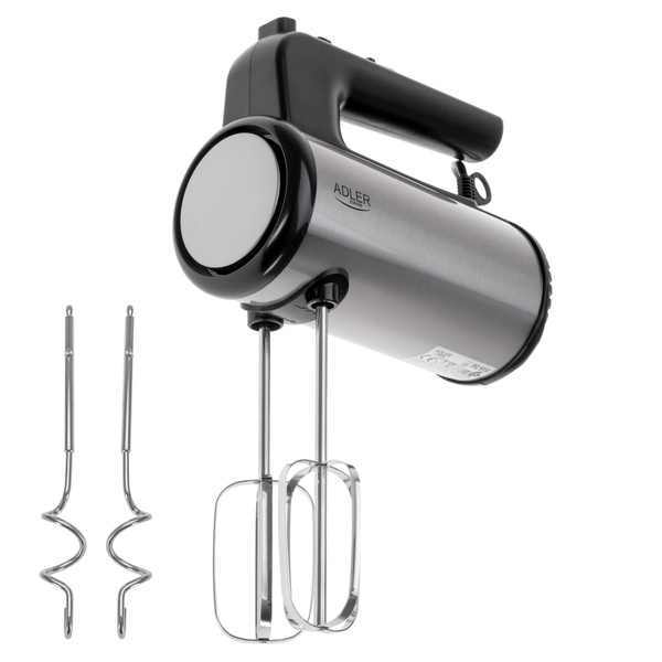 Adler AD 4232 900W Hand Mixer, Black, Stainless Steel