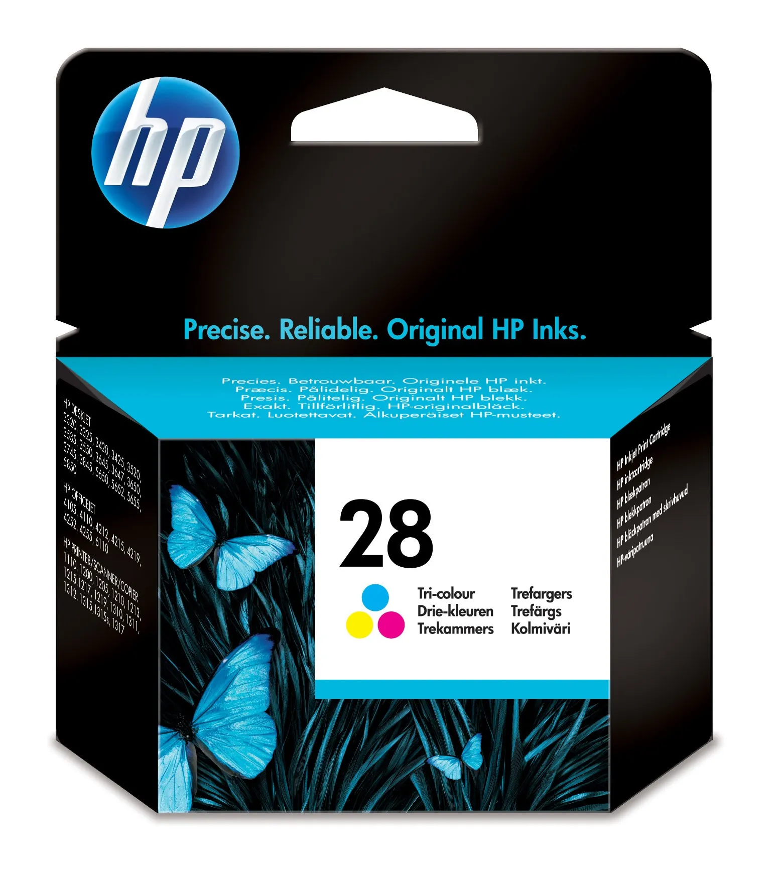 HP 28 - 8 ml - v&auml;ri (sinivihre&auml;, sinipunainen, keltainen) - alkuper&auml;inen - mustepatruuna malleihin Deskjet 33XX, 36XX, 37XX, 38XX, 56XX, Officejet 41XX, 42XX, 6