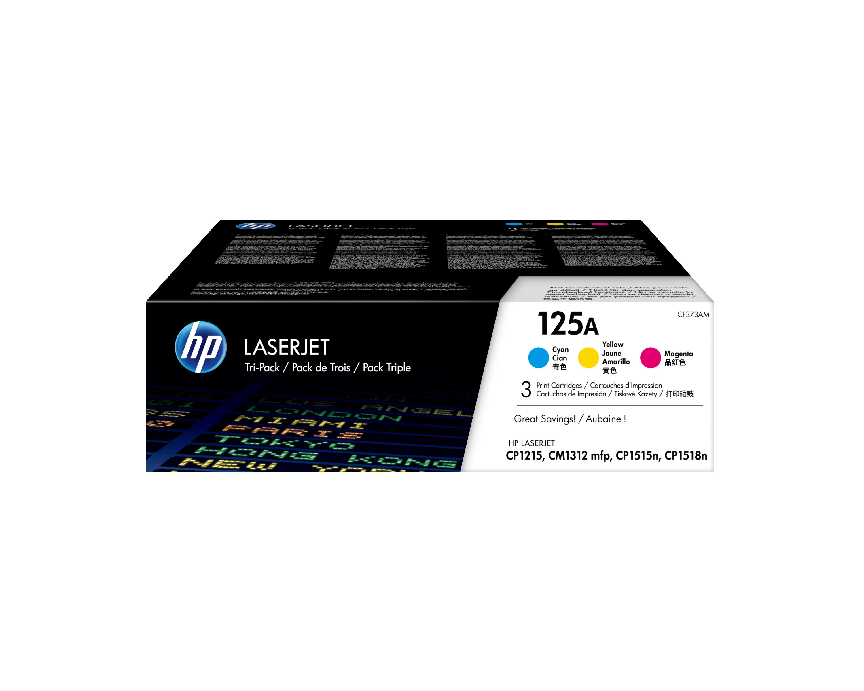 HP 125A CYM Tri-Pack LaserJet Toner Cartridge HP 125A CYM Tri-Pack LaserJet Toner Cartridge