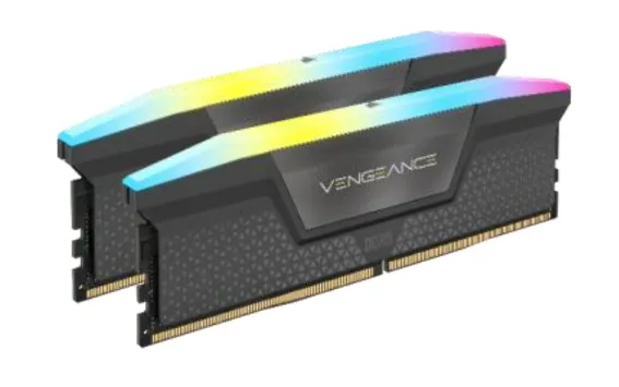 Corsair VENGEANCE RGB 64GB (2 x 32GB) DDR5 6000 MHz, CL40 Memory, Grey (EXPO)