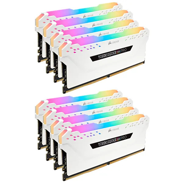 Corsair Vengeance RGB Pro 64 Gt (8 x 8 Gt) DDR4 3000MHz, CL15 -muisti, Valkoinen