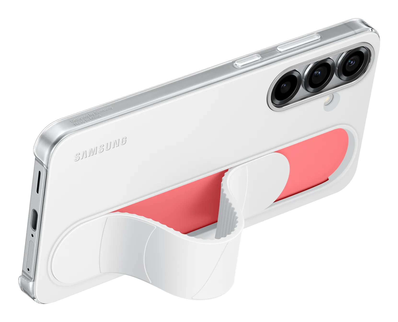 Samsung Galaxy S25+ Standing Grip -suojakuori, Valkoinen