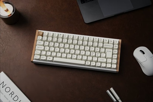 Keychron K2 HE SE -langaton mekaaninen pelin&auml;pp&auml;imist&ouml;, Gateron Double-Rail Magnetic, valkoinen / vaalea puu