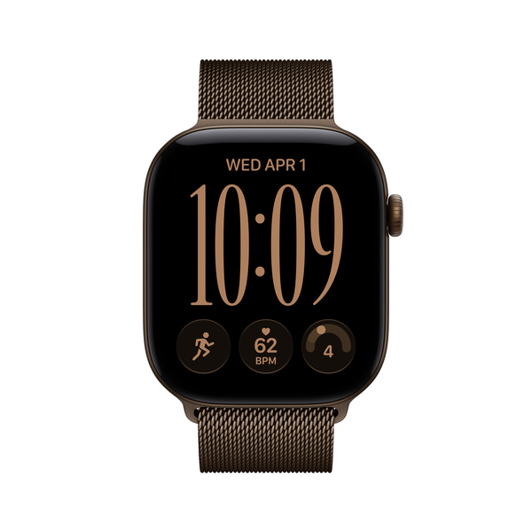 Apple Watch Series 12 (GPS + Cellular) 46mm Dark Bronze Aluminium Case with Dark Bronze Milanese Loop, M/L