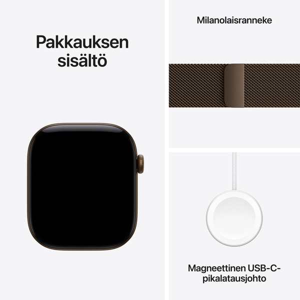 Apple Watch Series 12 (GPS + Cellular) 46mm Dark Bronze Aluminium Case with Dark Bronze Milanese Loop, M/L