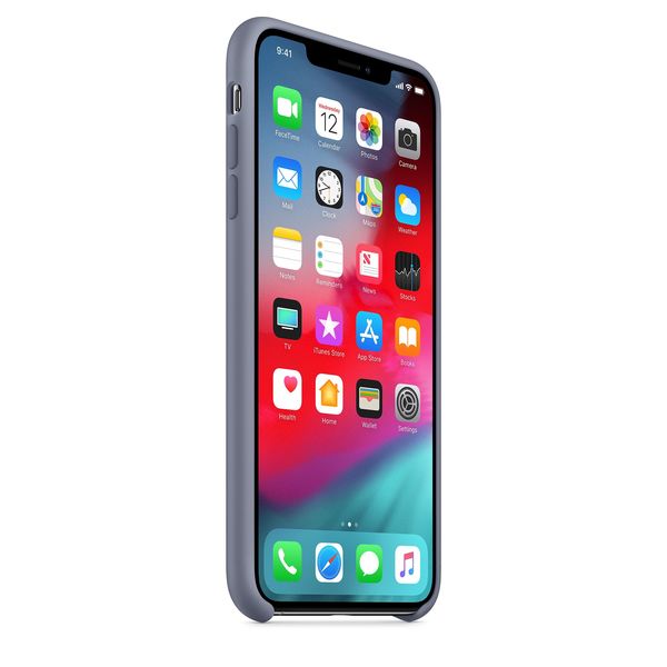 Apple iPhone XS Max ‑silikonikuori, laventeliharmaa