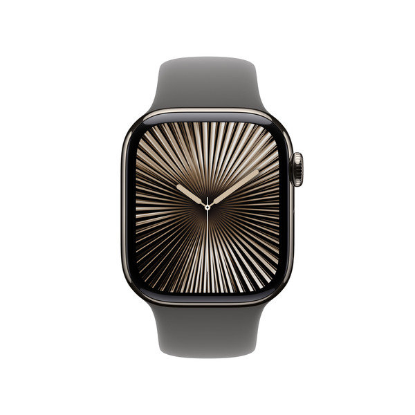 APPLE Watch Series 10 GPS + Cellular 42mm Natural Titanium Case with Stone Grey Sport Band - M/L