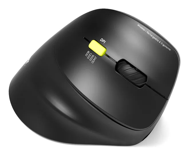 Port Designs PD-910007 Ergo tr&aring;dl&ouml;s ergonomisk mus, svart