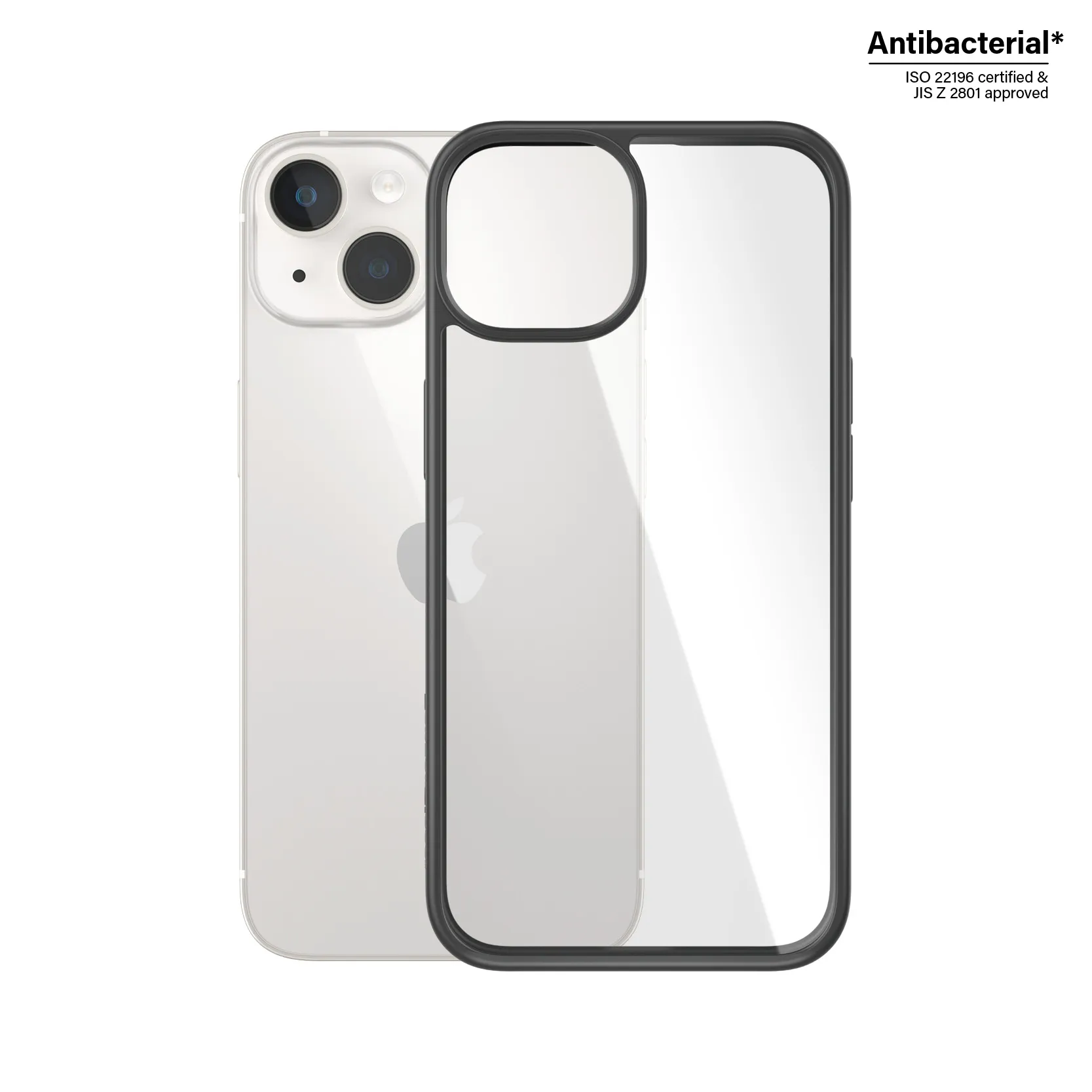 PanzerGlass iPhone 14 / 13 ClearCase -suojakuori, Musta L&auml;pin&auml;kyv&auml;