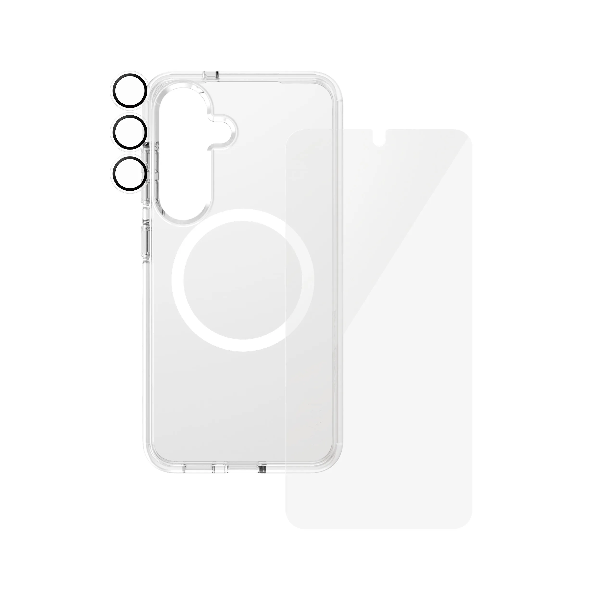 PanzerGlass CARE by PanzerGlass Flagship 3-in-1 Bundle, Galaxy S25 -suojakuori, l&auml;pin&auml;kyv&auml;