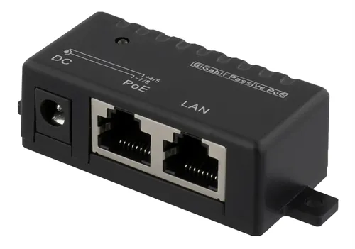 DELTACO PoE Gigabit injektor för PoE/PoE+, 1000Mbps, 48W, svart