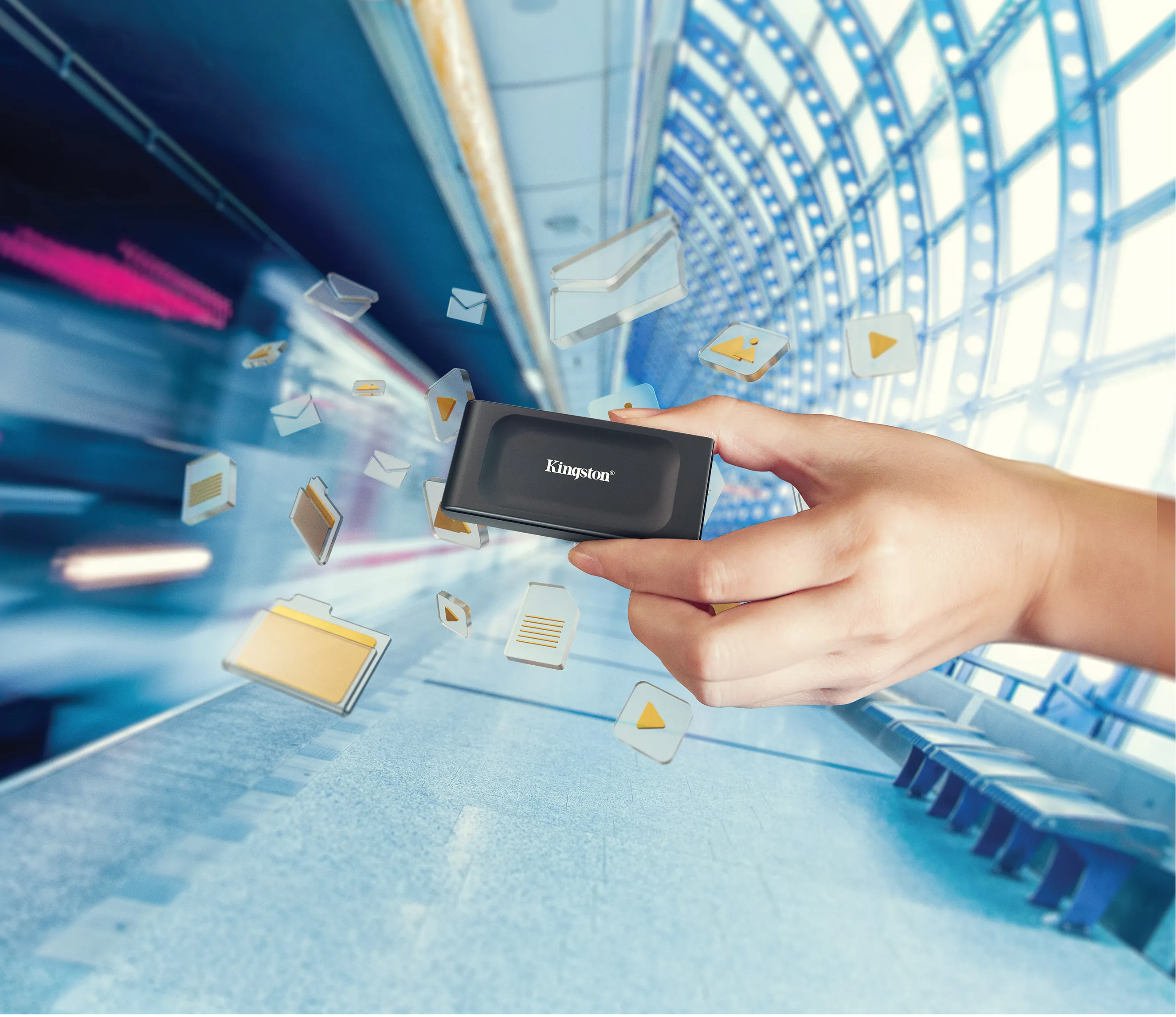 Kingston XS1000 2 TB USB-C - extern SSD, Svart