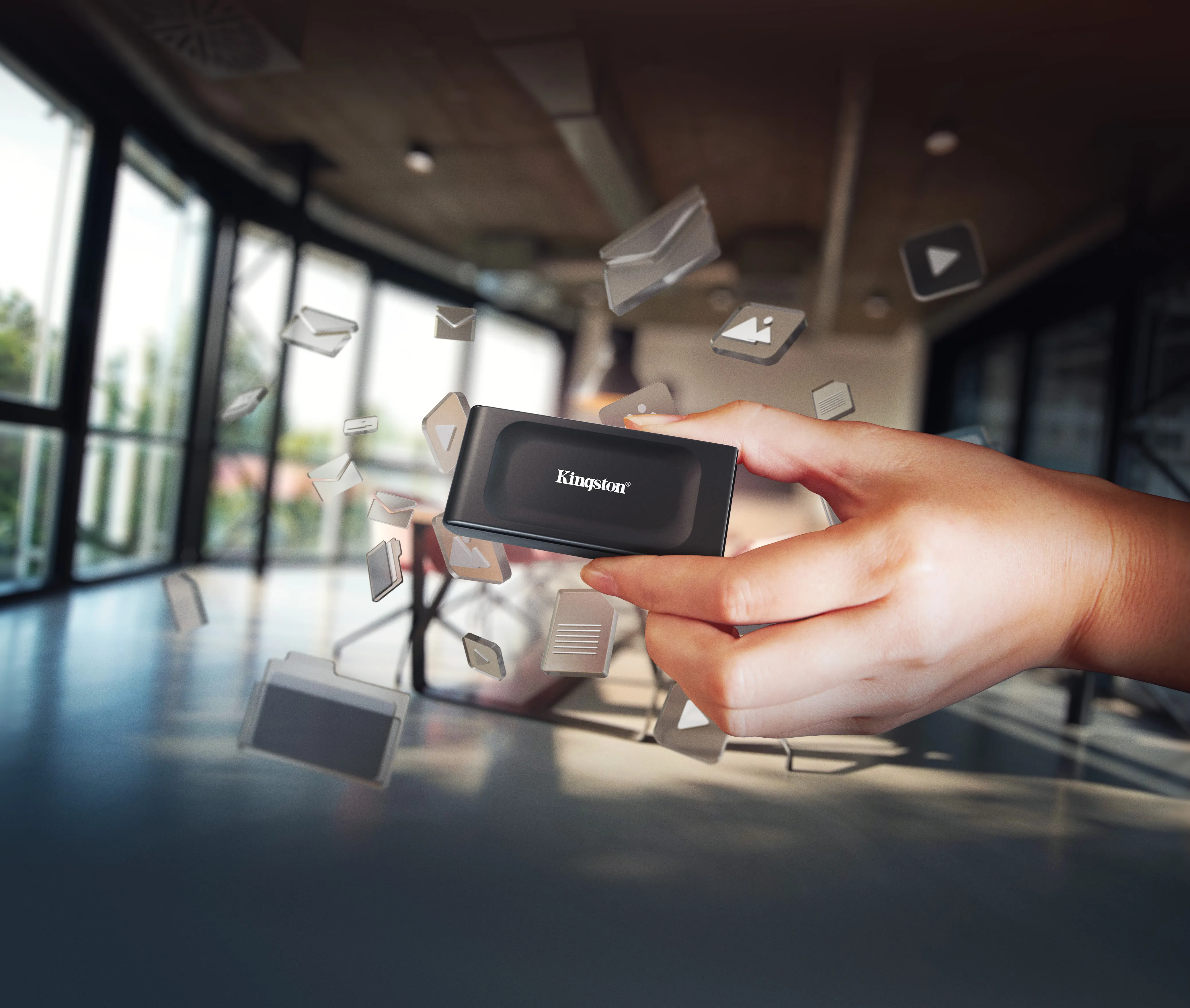Kingston XS1000 2 TB USB-C - extern SSD, Svart