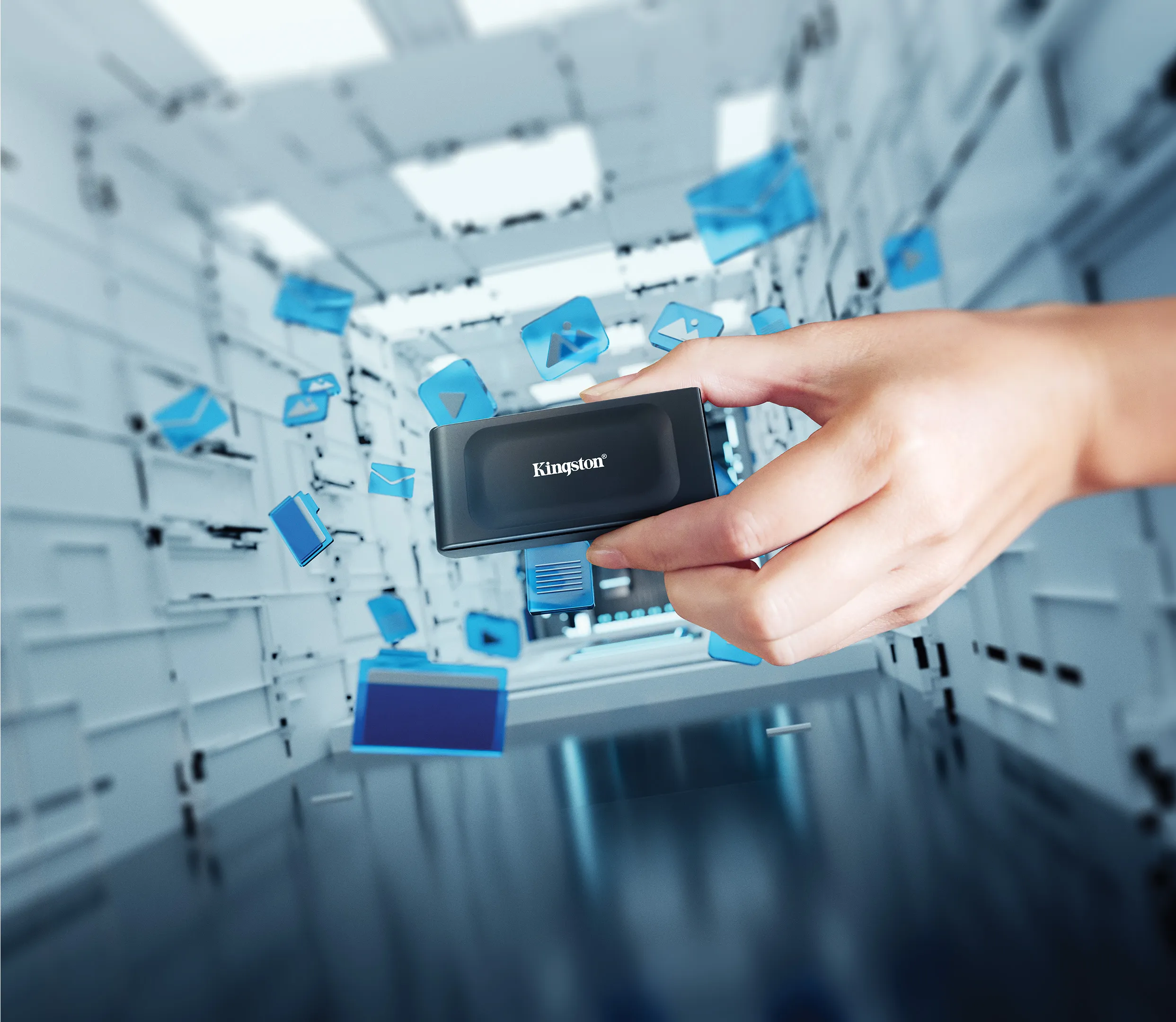 Kingston XS1000 2 TB USB-C - extern SSD, Svart