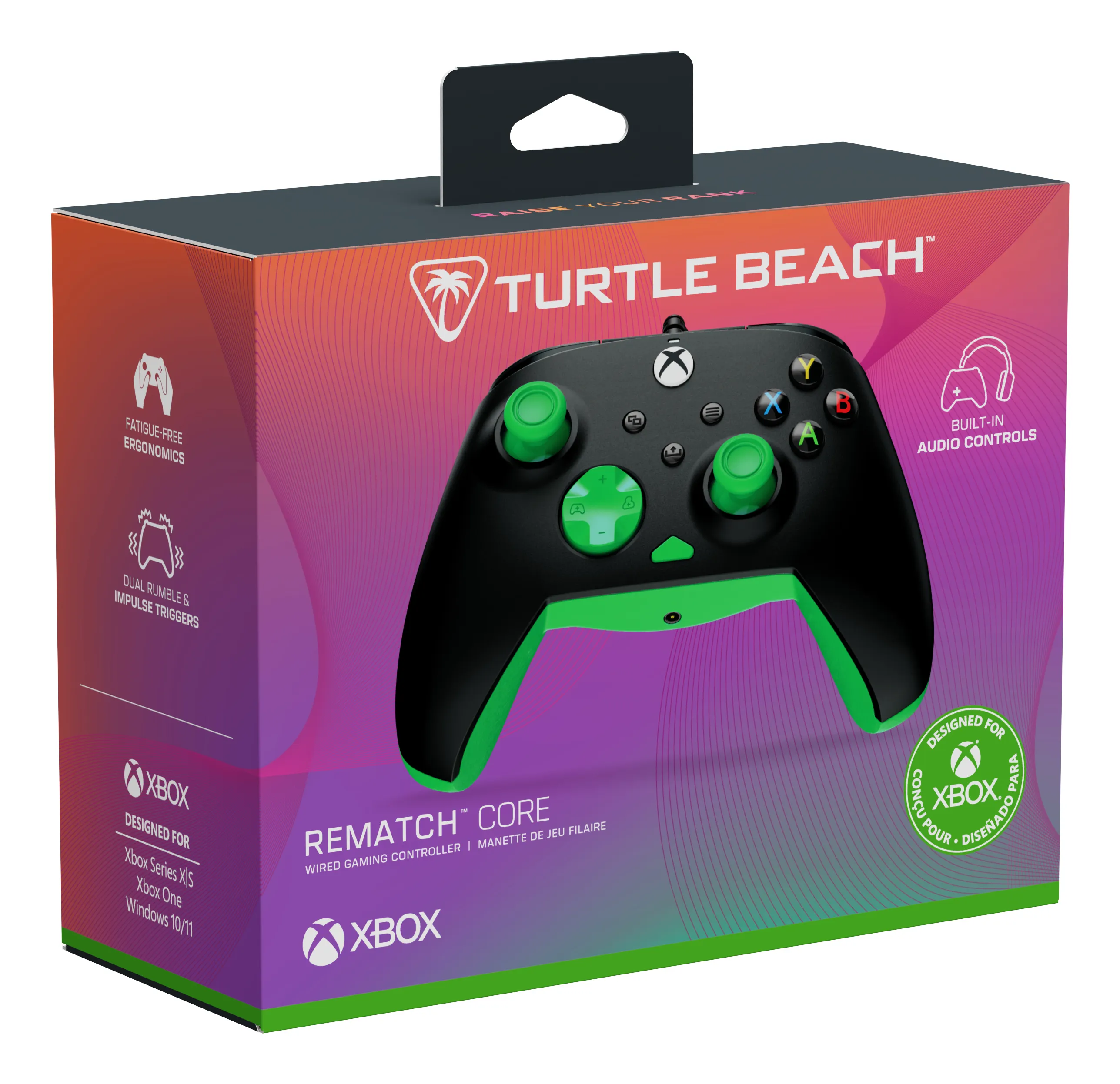 Turtle Beach Rematch Core Wired Controller for Xbox Series X|S, Xbox One & Windows 10/11, Black & Green