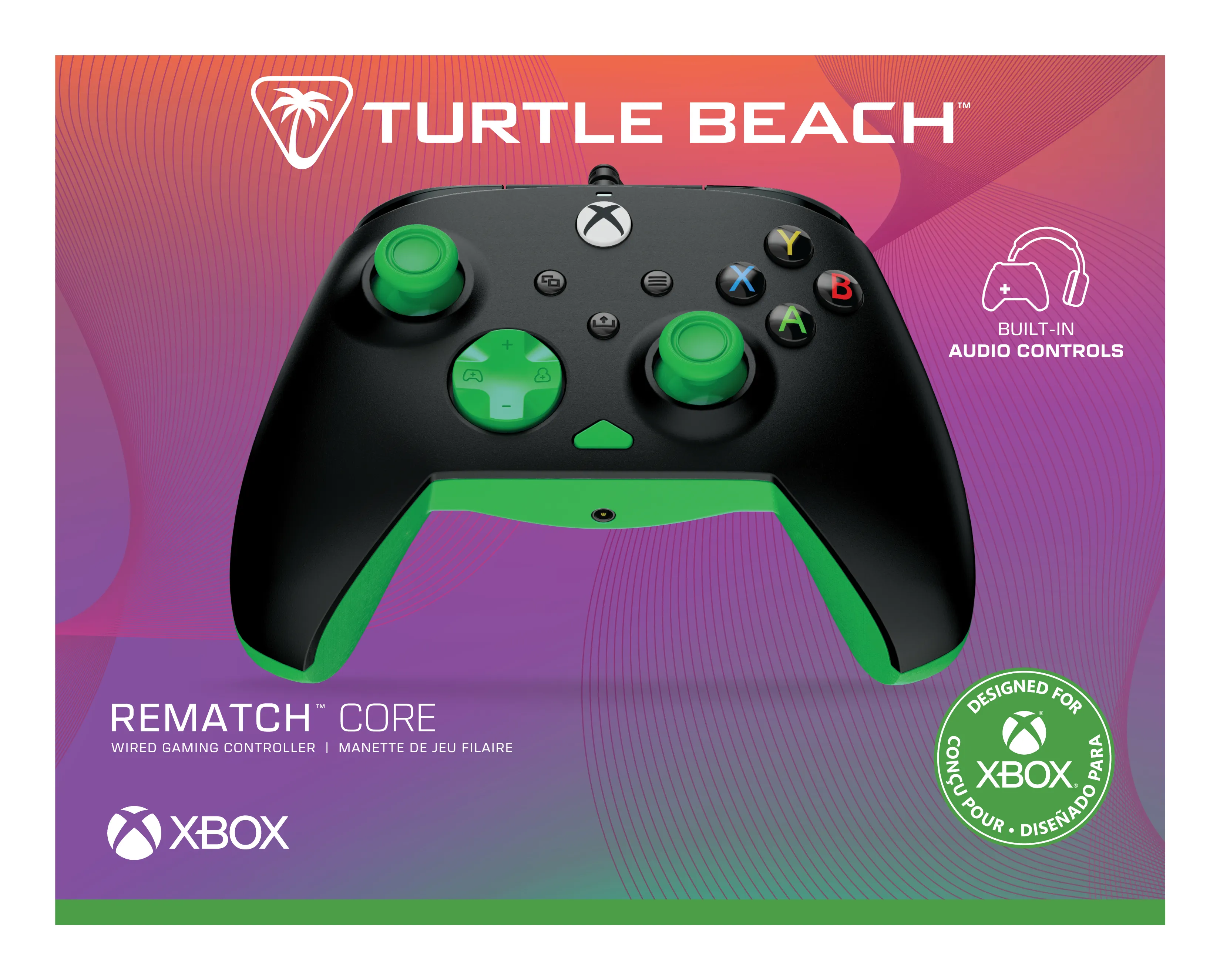 Turtle Beach Rematch Core Wired Controller for Xbox Series X|S, Xbox One &amp; Windows 10/11, Black &amp; Green