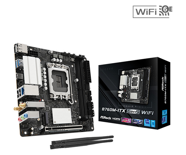 ASRock B760M-ITX Gen5 WiFi LGA1700 Mini-ITX Motherboard