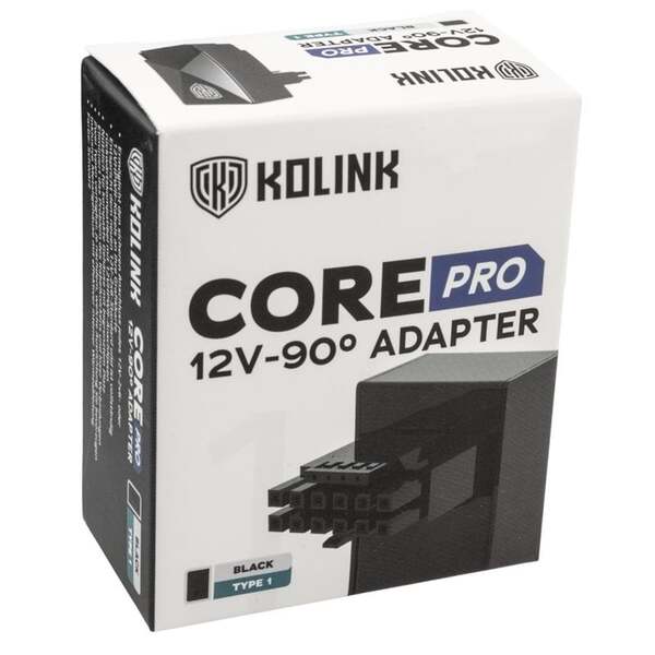 Kolink Core Pro 12V-2x6 90 degree adapter - Typ 1, black