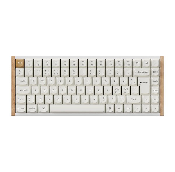 Keychron K2 HE SE Wireless Mechanical Gaming Keyboard, Gateron Double-Rail Magnetic, White / Light Wood
