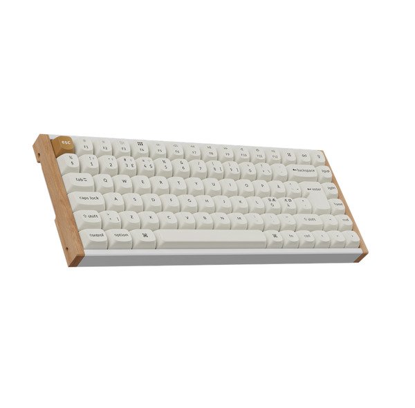 Keychron K2 HE SE Wireless Mechanical Gaming Keyboard, Gateron Double-Rail Magnetic, White / Light Wood