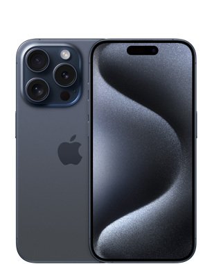 Kunnostettu iPhone 15 Pro 128 Gt, sinititaani (Tyydytt&auml;v&auml; kunto)