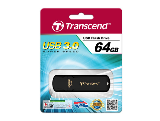 Transcend 64 GB JetFlash 700 USB 3.0 - minne, Svart