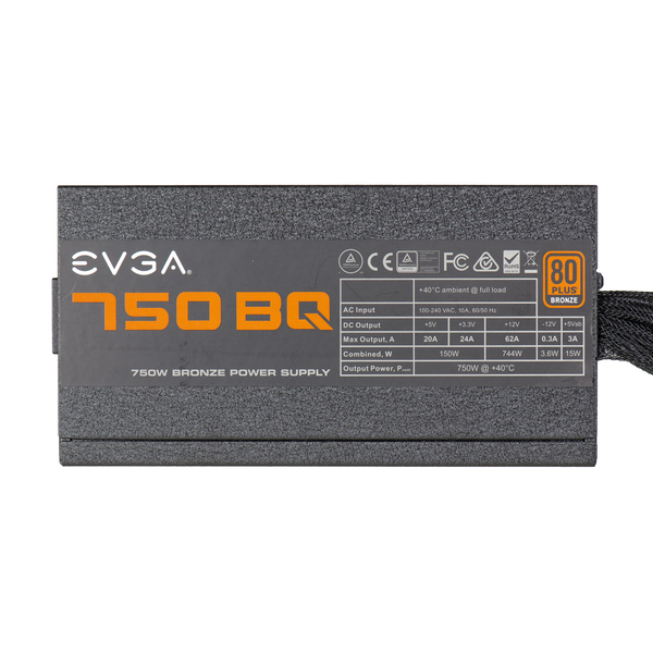 EVGA BQ 750W - Power supply, 80 Plus Bronze