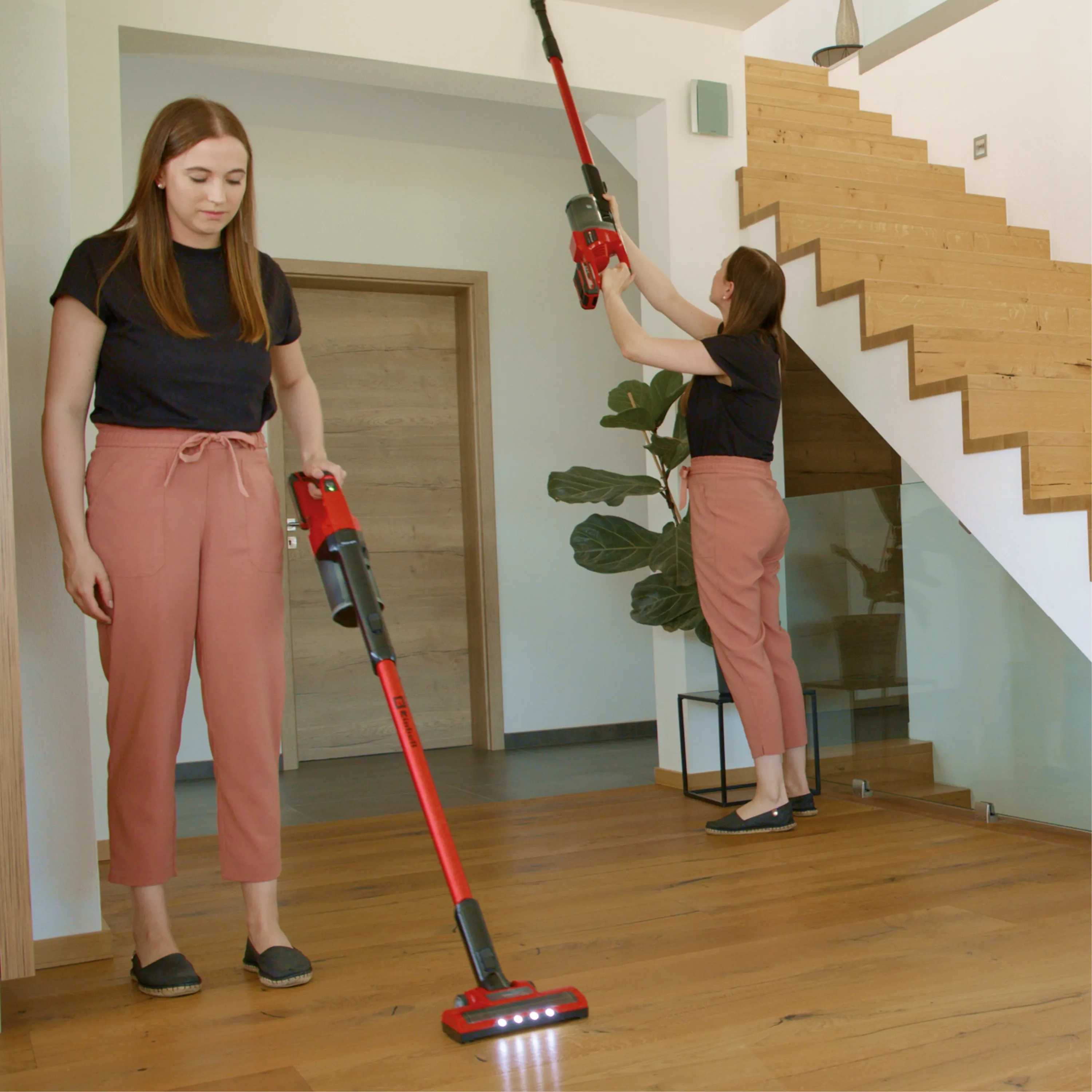 Einhell Power X-Change TE-SV 18 Li-Solo Cordless Stick vacuum cleaner, Red/Black