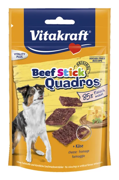 Vitakraft Beef Stick Quadros Cheese, Universal, Sugar free, 70g
