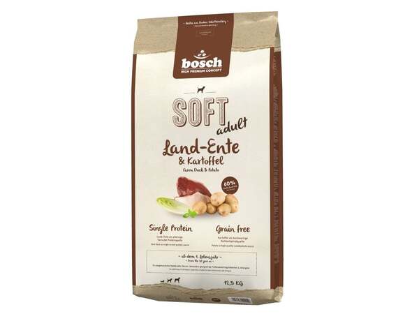 Bosch Soft Adult Land Duck & Potato, Dry food for dogs, 12.5kg